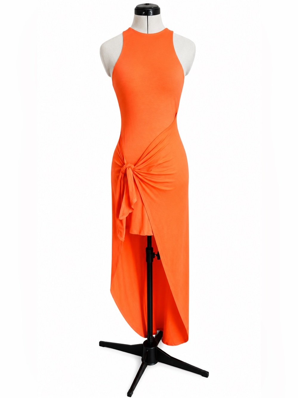 Bailey/44 Orange Asymmetrical Ruched Maxi Dress
